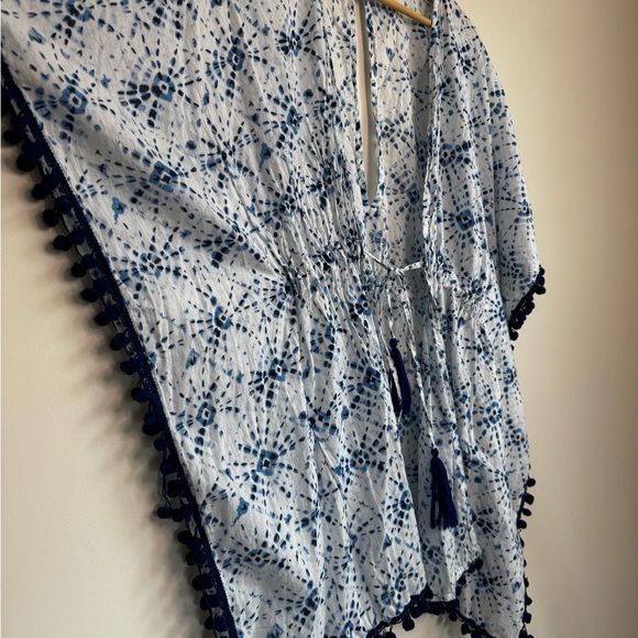 Blue Tie-dye Beach Coverup 100% cotton - Picture 3 of 8